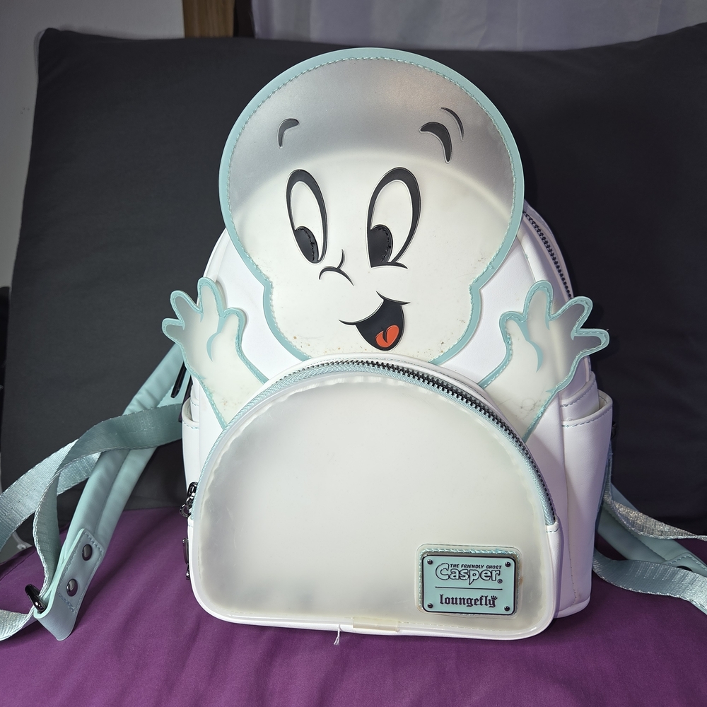 Loungefly Casper Kids Backpack - White and Light Blue